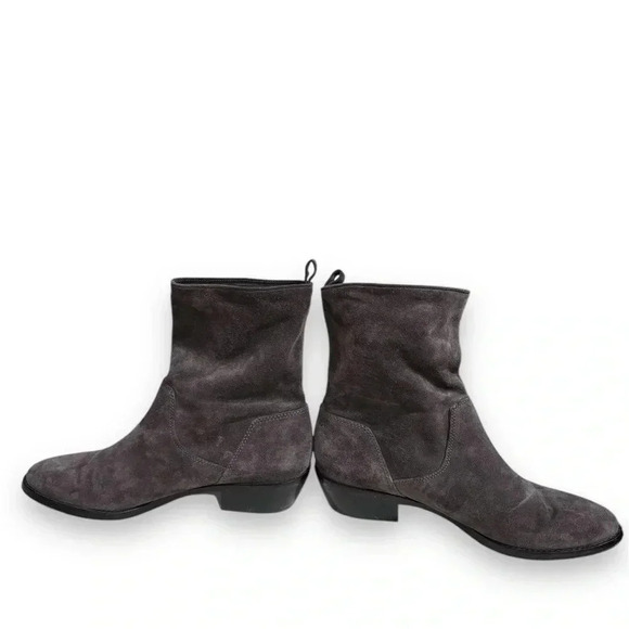 Via Spiga Fora Suede Leather Slouch Heeled Ankle Bootie Graphite Grey Size 8.5 - Picture 1 of 8